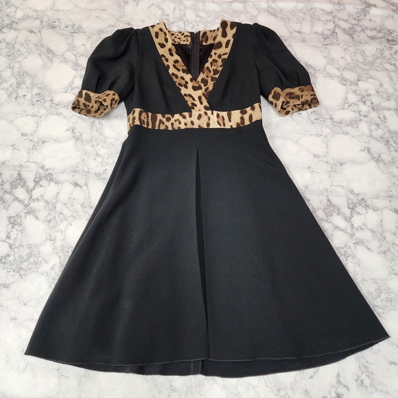 Dolce & Gabbana Leopard Print A Line Dress - Picture 1 of 8